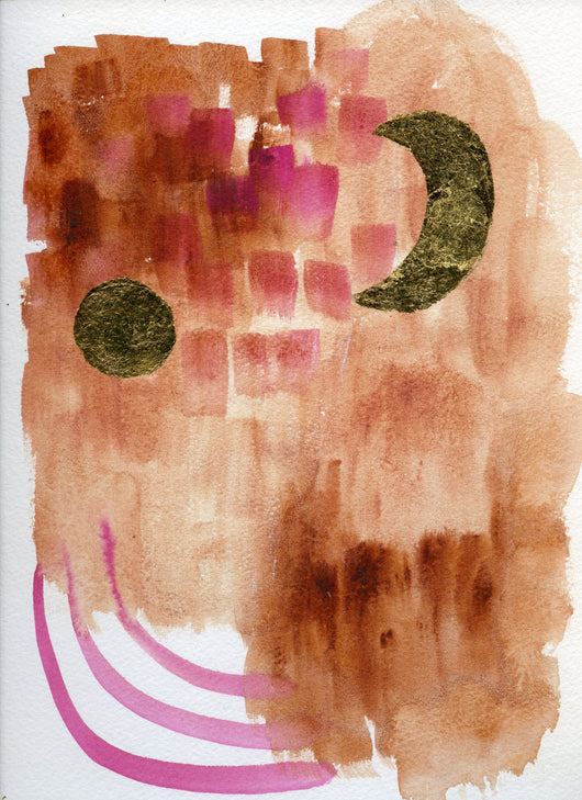 Crimson Moon— Watercolor Original 9x12