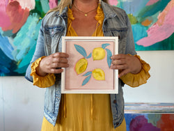 Amalfi Lemons No 3— 8x8 on canvas with frame