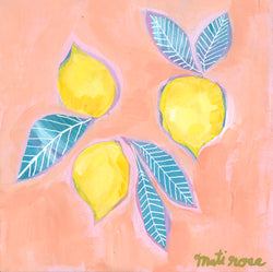 Sorrento Lemons— 8x8 on wood panel