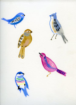 Bird Chitter Chatter- Watercolor Original 9x12