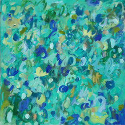 Jade Scribble 20x20 (No 1 + 2 Diptych available together—please inquire)