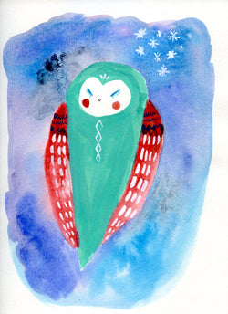 Owlito de San Miguel— Watercolor Original 9x12