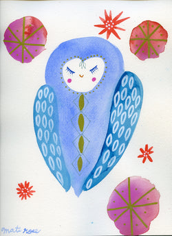 Owlito Miguelito— Watercolor Original 9x12