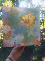 MOON RAINBOW— 12x12 on canvas