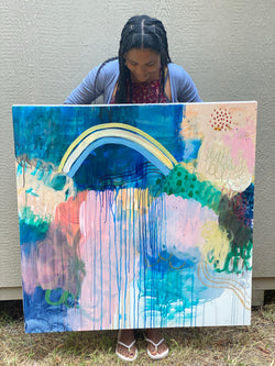 Rainbow at Sea— 40x40 on canvas
