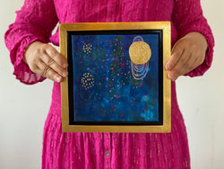 Moonbeam: Deep Blue No 2— 9x9 Frame Included {Free Shipping}