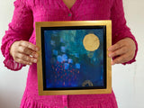 Moonbeam: Deep Blue No 4—9x9 Frame Included